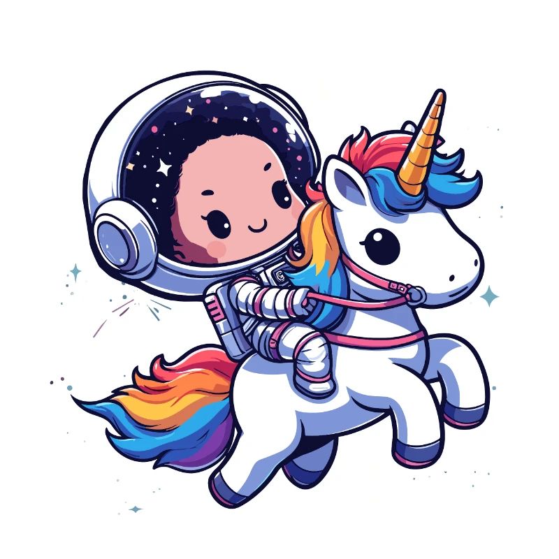 Chibi Astronaut und Einhorn