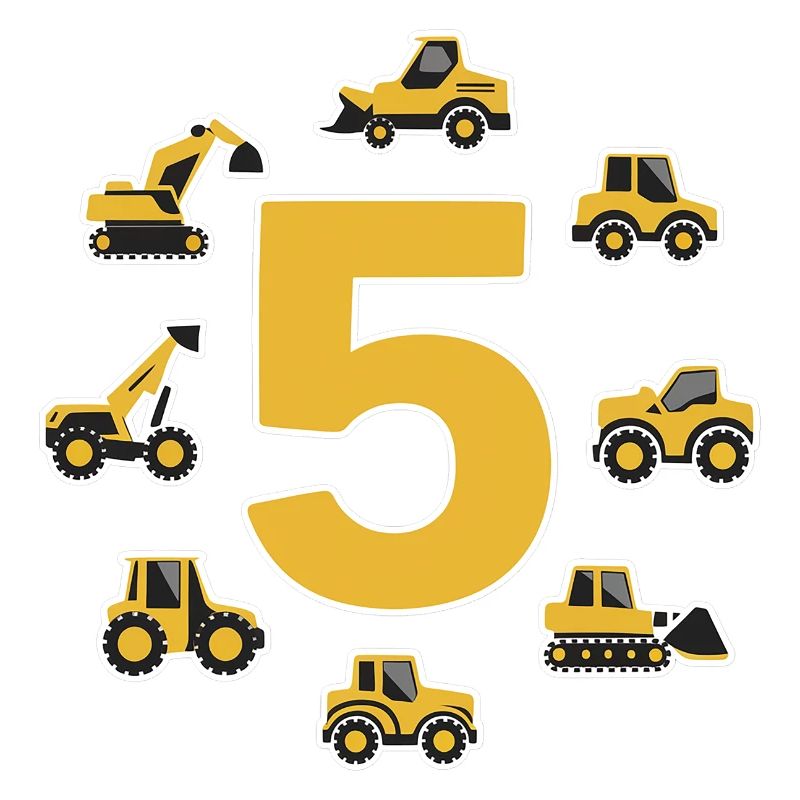 Construction site - 5 years - 5th birthday
