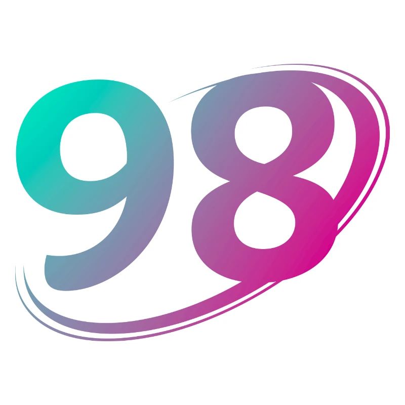 Numéro 98 multicolore