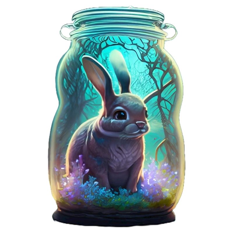Un lapin dans un bocal