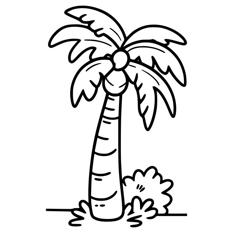 Cute Palm Tree Outline