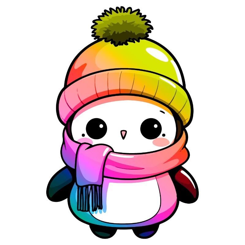 Pinguin Winter Tier Bunt Comic