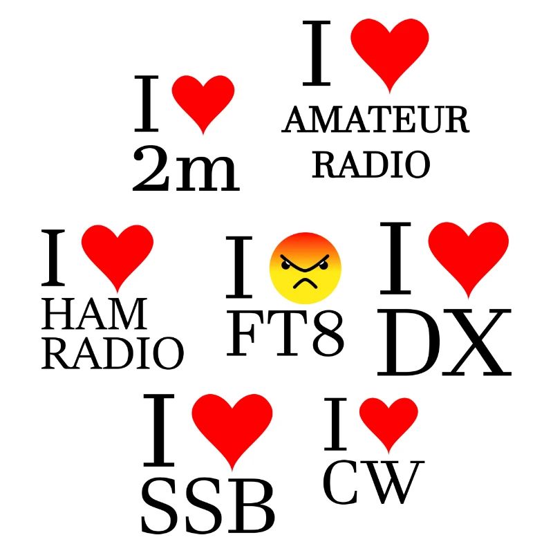 Love ssb, cw, dx, 2m, radio amateur, n’aime pas ft8 emot