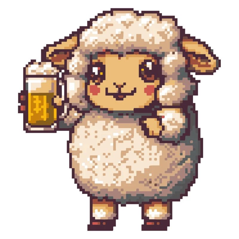 Schaf Pixel Bier