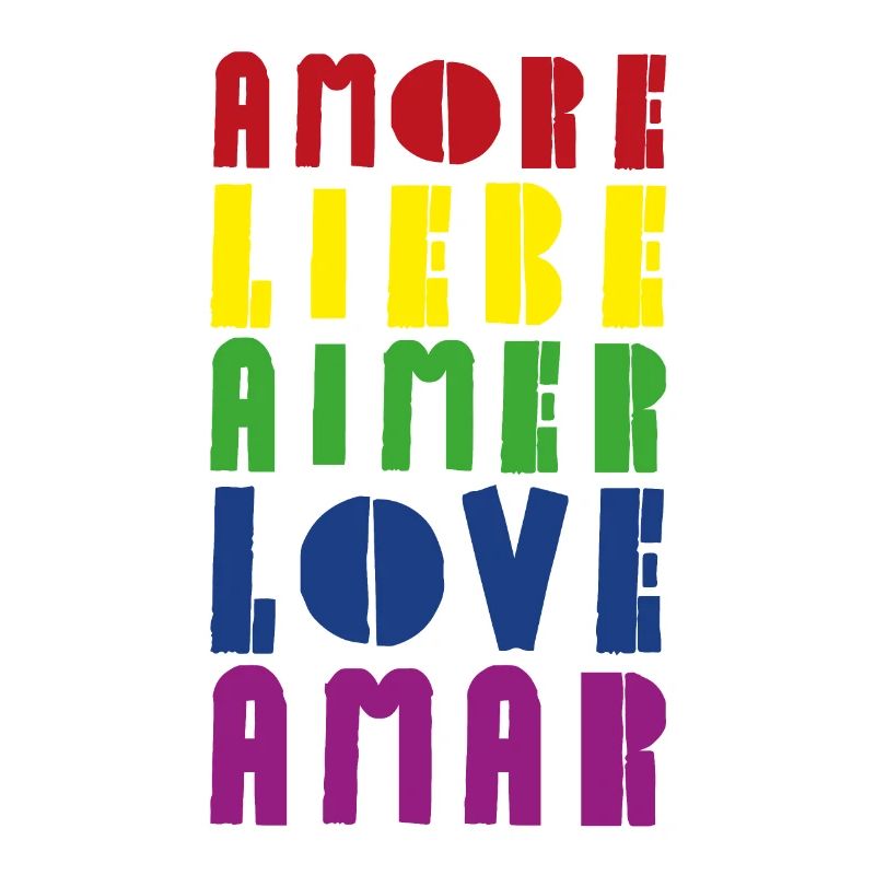 Liebe Regenbogen diverse Sprachen