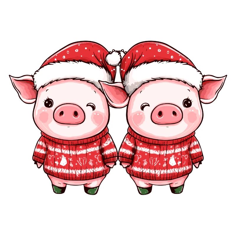 Équipe de Noël du cochon