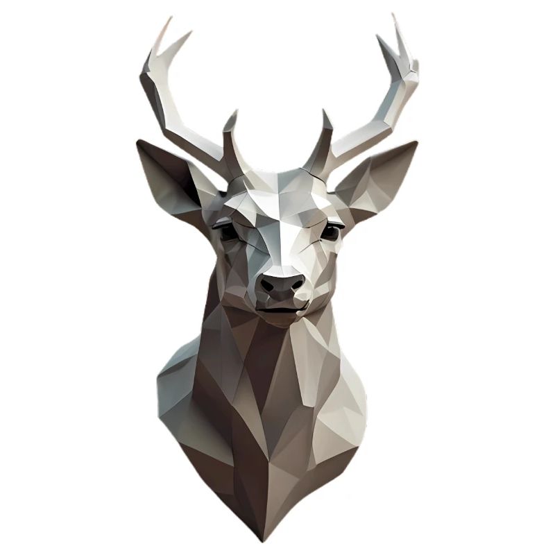 Geometrischer Hirschkopf Low-Poly