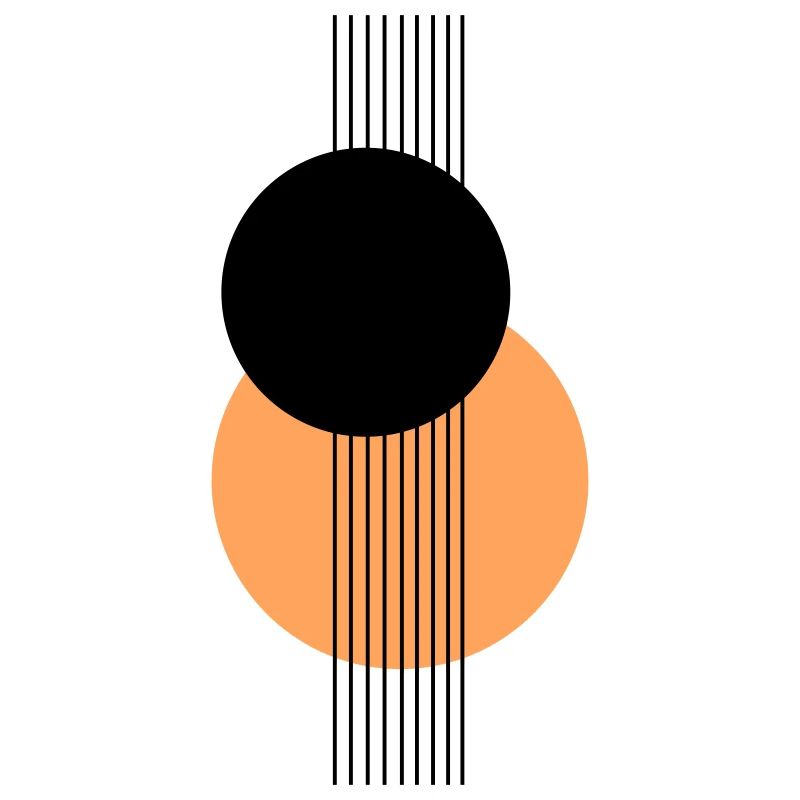 Abstract Geometric Design Orange Black