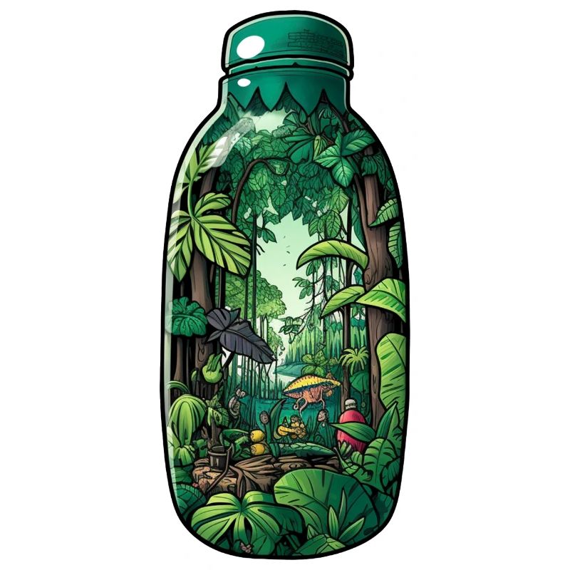 Dessin de bouteille de jungle
