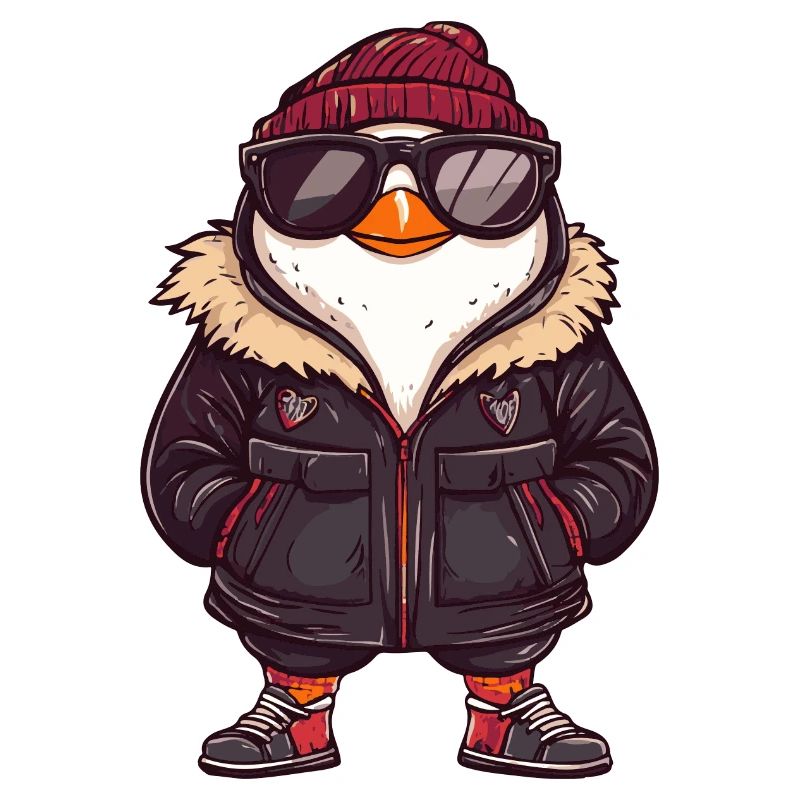Pinguin Winter Comic