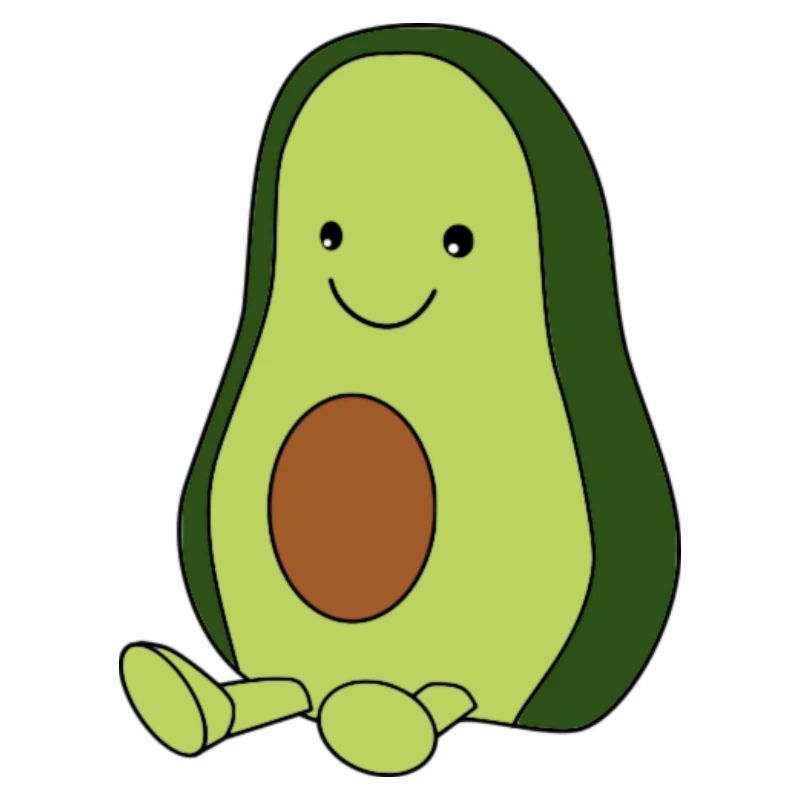 Comic-Avocado Blick nach links