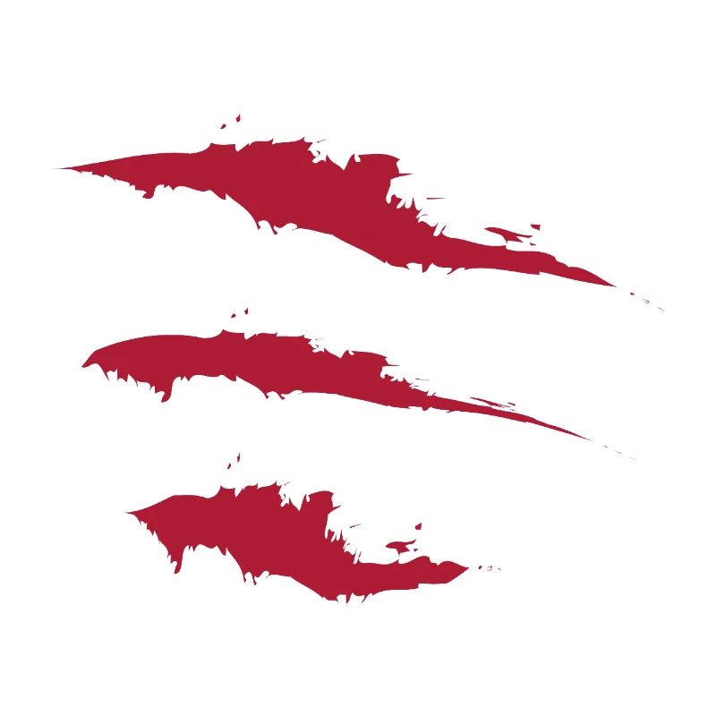 Three red brushstrokes