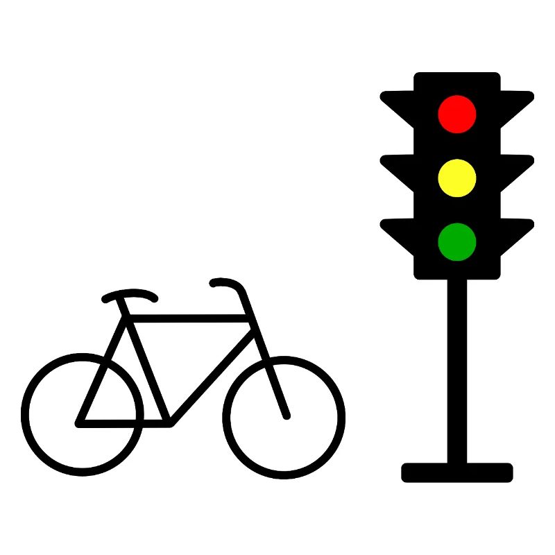 Empreinte de feu de circulation avec vélo