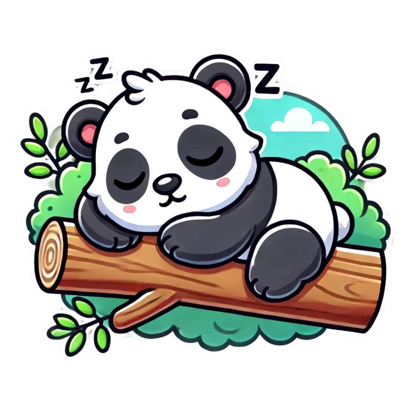 Schlafender Panda auf einem Ast
