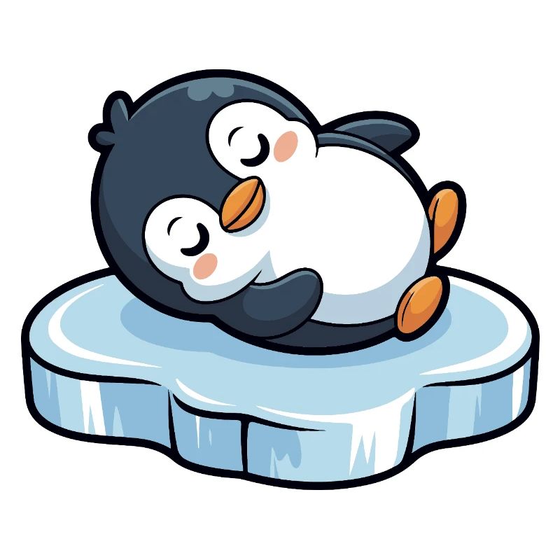 Schlafender Pinguin auf Eis