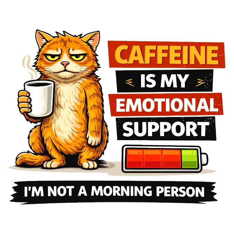 Caffeinated Cat Morning Mood