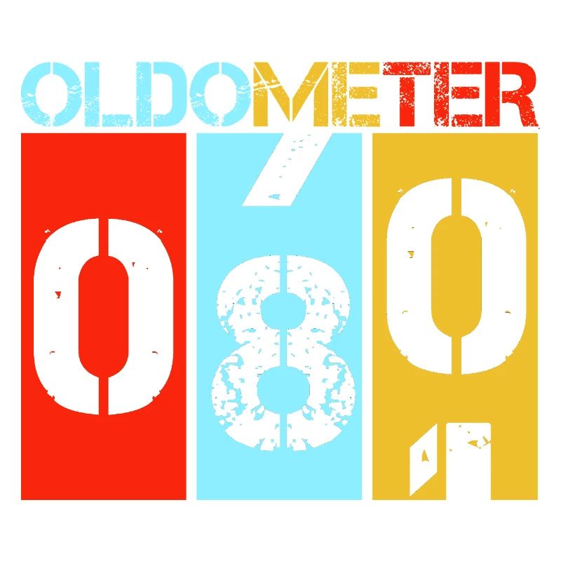Oldometer 80 wird 80 Retro Geburtstags-Meilenstein