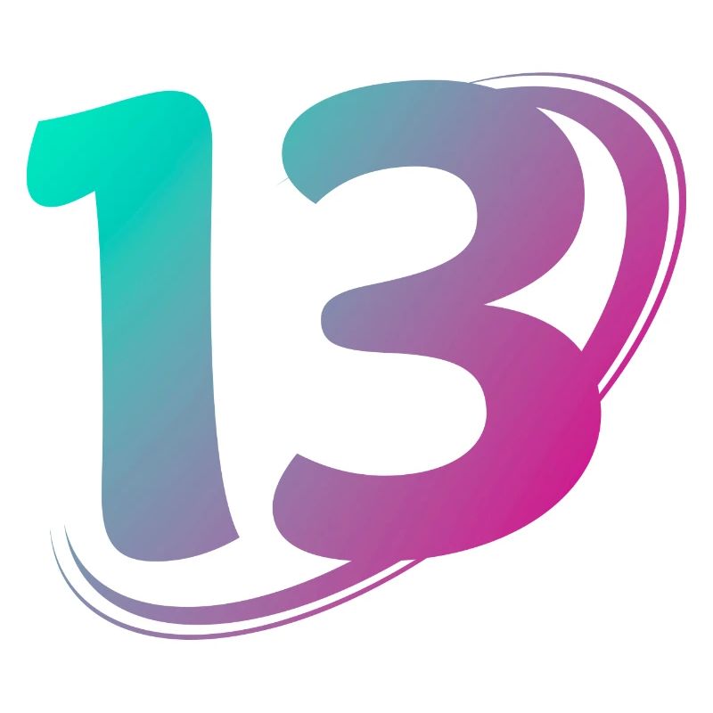 Numéro 13 multicolore