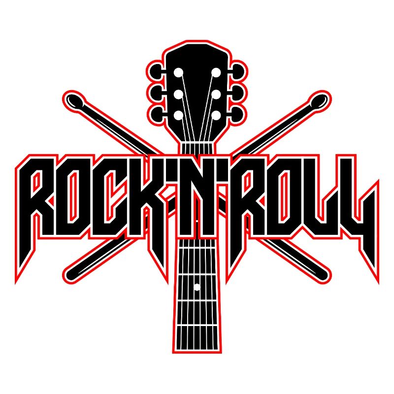 Rock 'N' Roll Guitar and Drumsticks