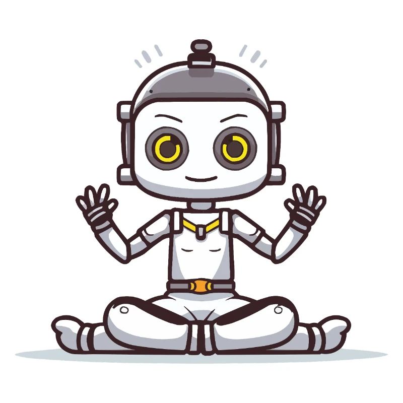 Kleiner Roboter im Lotussitz