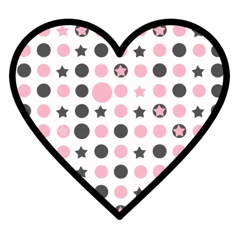 Heart Pattern Star Dots Cute Vector