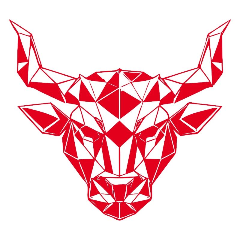 Red Low-Poly Bull Head