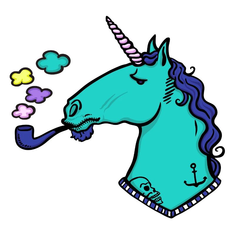 Einhorn + Pfeife + Tattoo