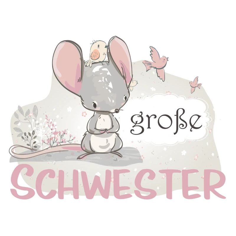 große Schwester Einhorn Maus Vogel