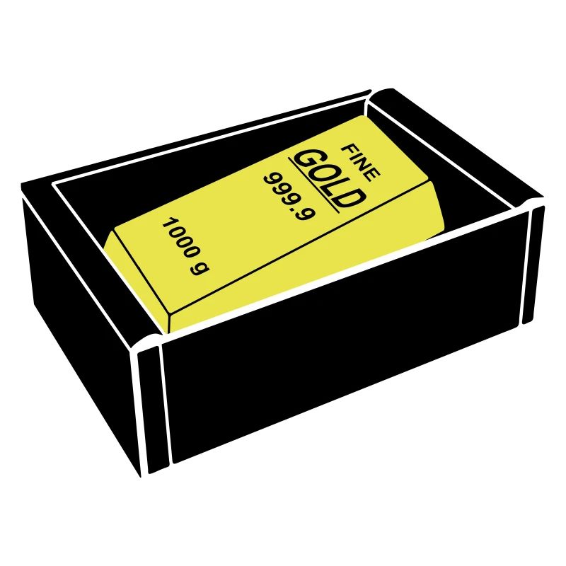 boîte avec lingot d'or