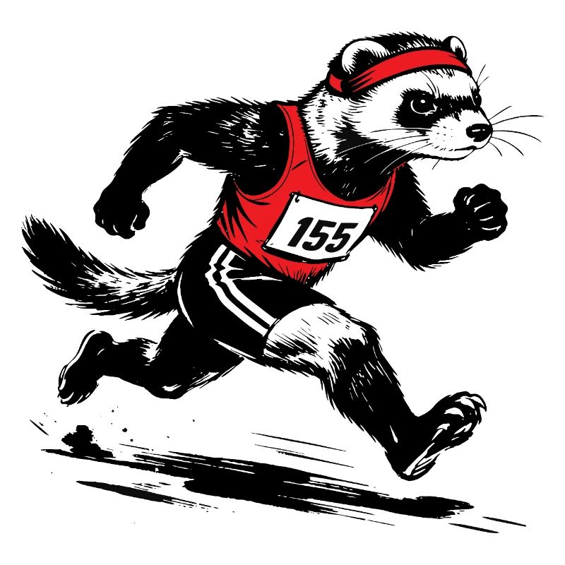 Furet courant en rouge