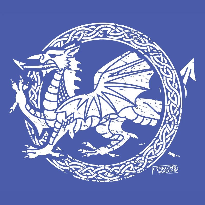 Walisischer Drache mit keltischem Ring