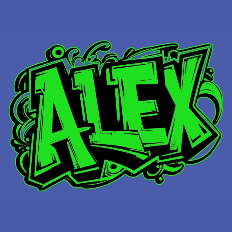 Alex Nom Graffiti Vert