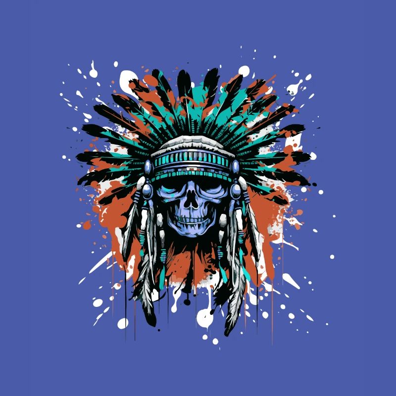 Apache Totenkopf Indianer Bunt