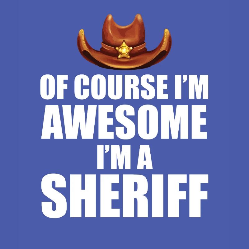 Sheriff with hat Sheriff's star and revolver