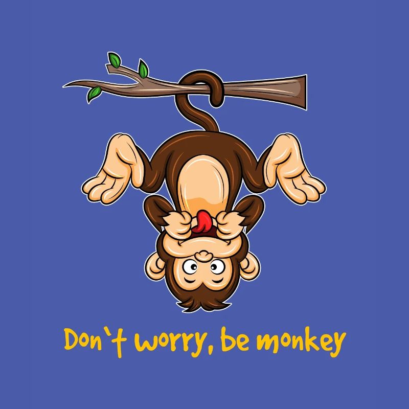 Affe Monkey Äffchen Dont worry Zoologie Geschenk