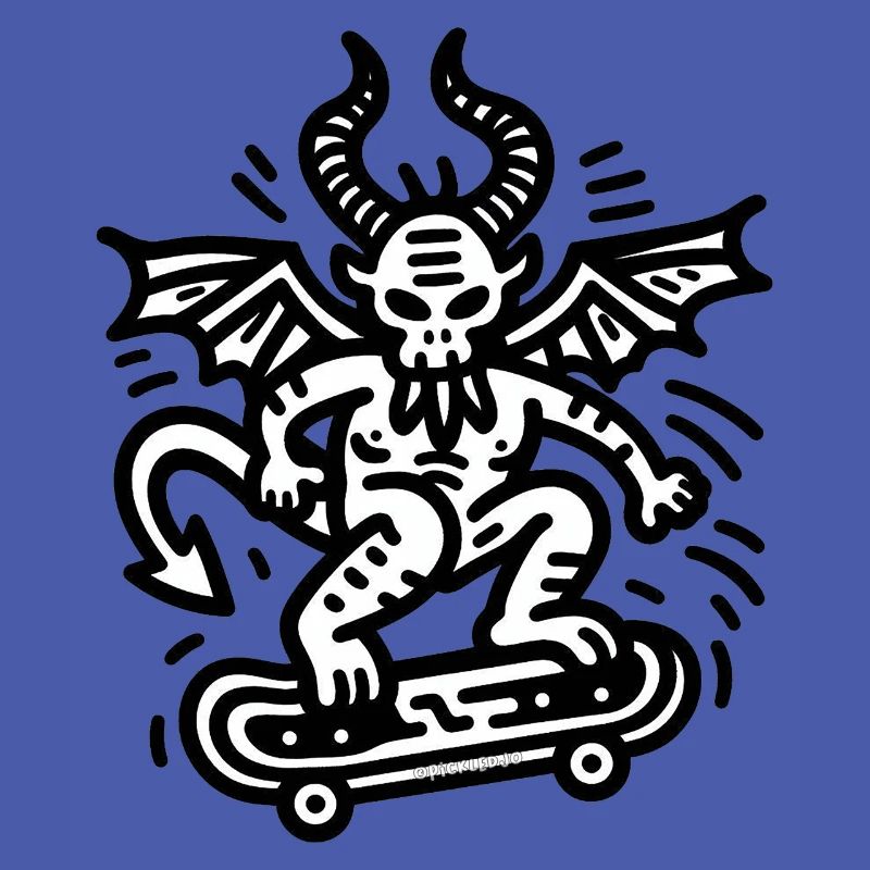 Devil Skateboard Doodle