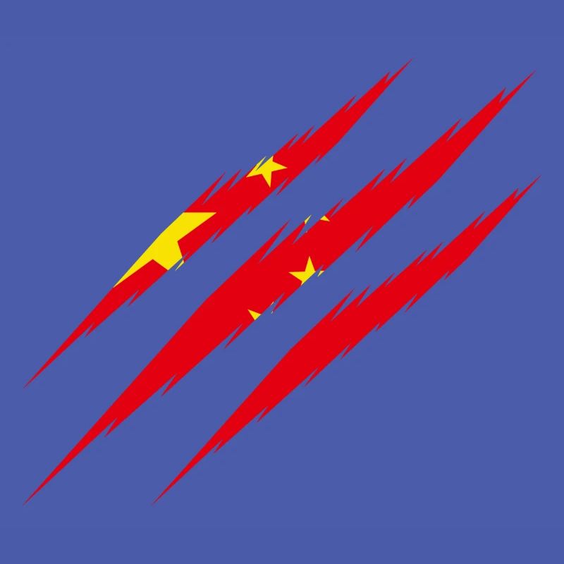 Drapeau de la Chine Scratch Cut Claws Scratch Asia