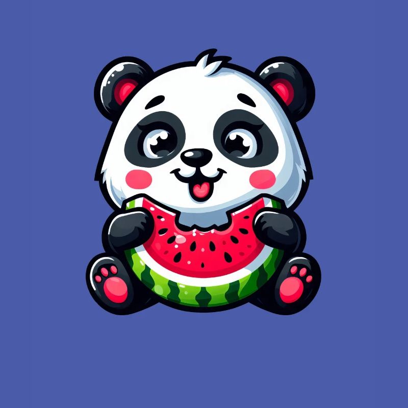 Panda Avec Pastèque Fruité Drôle