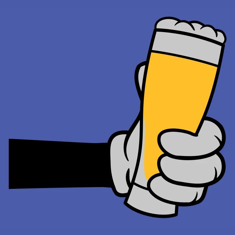 Bierglas anstoßen Comic Hand