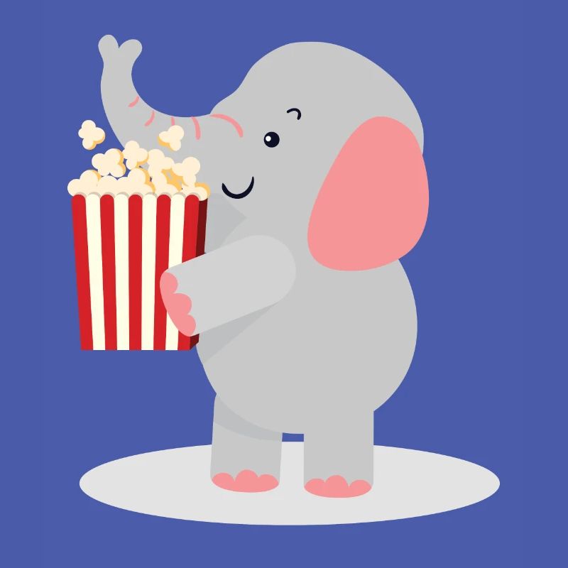 Elephant with popcorn