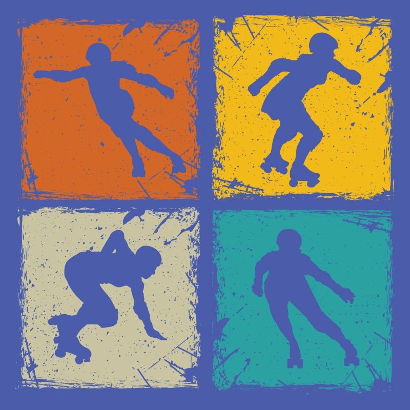 Roller derby retro squares unique roller derby