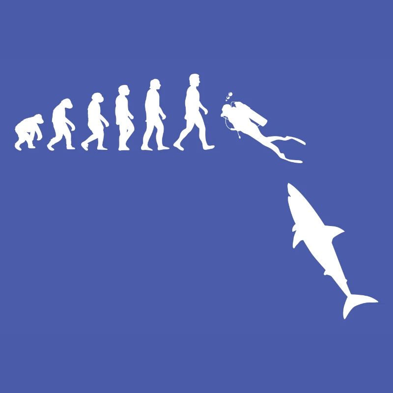 Diving Scuba Diver Evolution Underwater Shark