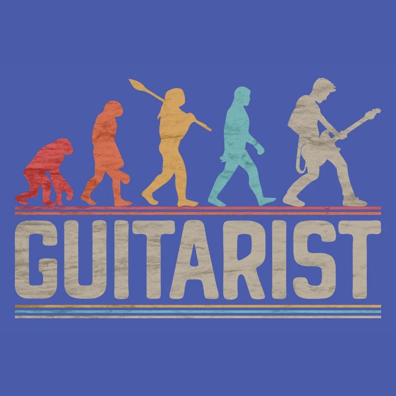Evolution der Rockmusik des Gitarristen oder Bassisten
