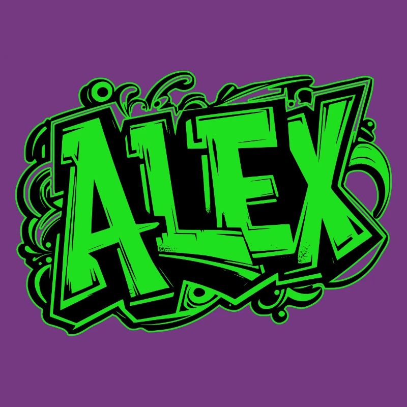 Alex Nom Graffiti Vert