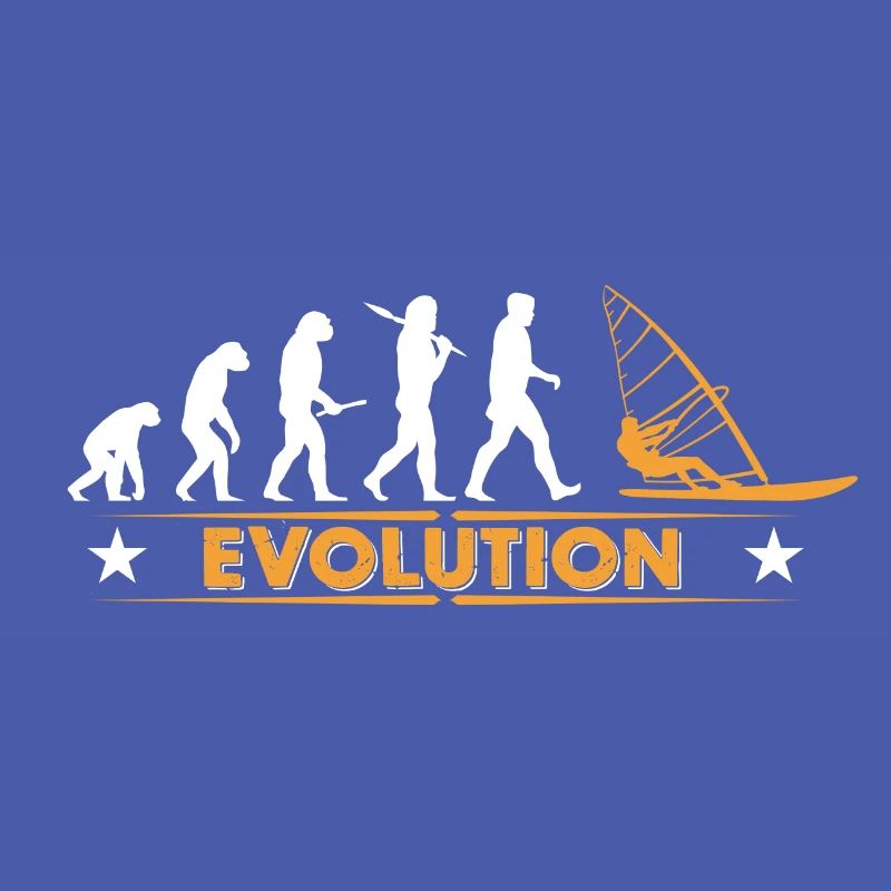 Evolution de la planche à voile - orange/blanc
