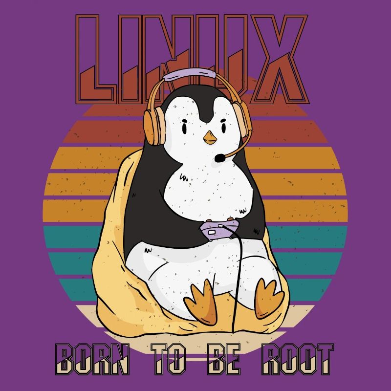 Linux Gamer Root Party Cool Penguin Nerd Programme