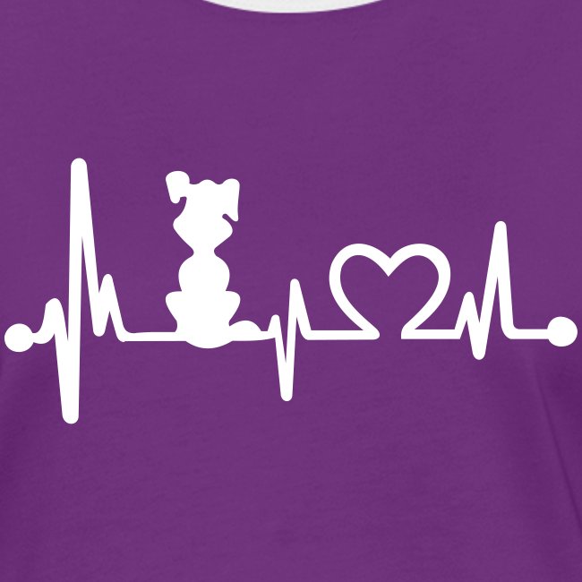 dog heart beat - Frauen Kontrast-T-Shirt