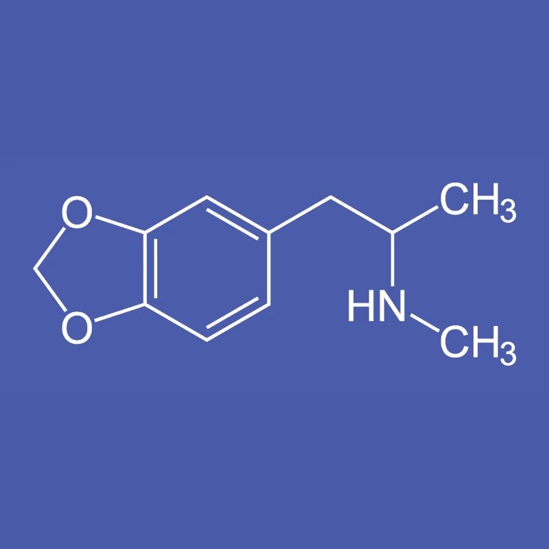 Structural formula / chemical formula MDMA white