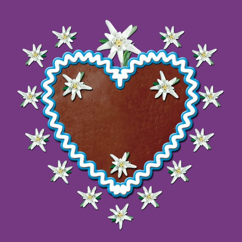Lebkuchenherz Edelweiss Heart Your request text