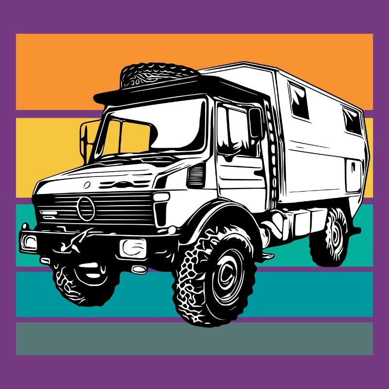 Camping - Unimog - Coucher de soleil - Oldtimer